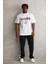 Unisex Oversize Kolye Dahil T-Shirt - Beyaz 5