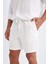 %100 Pamuk Relax Fit Beyaz Jean Bermuda Şort Z4460AZ24SM 5