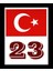 Türkiye Bayraklı Elazığ 23 Plaka Kodu Ön Cam Sticker 1