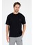 Oversize Bisiklet Yaka Kısa Kollu Erkek T-Shirt Salaş Rahat Kalıp, Yazlık Erkek Basic Tişört 7840 3