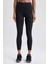 Fit Siyah Yüksek Bel İçi Yumuşak Tüylü Beli Saran Basic Düz Sporcu Tayt W8206AZ23AU 1
