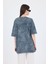 Füme Yazı Nakışlı Oversize Tişört 253017 5