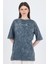 Füme Inci Yıldız Nakışlı Oversize Tişört 253018 1