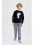 Erkek Çocuk Siyah Bisiklet Yaka Atatürk Baskılı Sweatshirt B3746A823WN 5