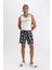 Fit Regular Fit Baskılı Esnek Dokulu Diz Boyu Sporcu Deniz Şortu B5994AX24HS 2