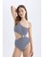 Çizgili Bürümcük Tek Omuzlu Mayo-Fall in Love A9454AX24SM 4