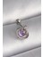 Bfs 316L Çelik Gümüş Renk Mor Mineli Kalp Zirkon Taş Detay Tragus Piercing 1