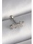 Bfs 316L Çelik Gümüş Renk Zirkon Taşlı Yonca Tragus Piercing 1