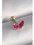 Bfs 316L Çelik Gümüş Renk Pembe Kelebek Model Tragus Piercing 1