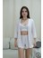 Sabahlıklı Açık Pudra Askılı Şortlu Kadın Pijama Takımı 4