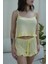 Sarı Şortlu Askılı Crop Kadın Pijama Takımı 5