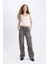 Wide Leg Kargo Yüksek Bel Geniş Bol Paça Uzun Jean Pantolon C1145AX24SP 5