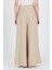 Bej Yüksek Bel Pile Detaylı Bol Paça Pantolon 4810A 5