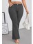Cedy Denım - Kadın Siyah Büyük Beden Ispanyol Paça Yüksek Bel Skinny Fit Likralı Pantolon C628 6