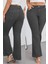 Cedy Denım - Kadın Siyah Büyük Beden Ispanyol Paça Yüksek Bel Skinny Fit Likralı Pantolon C628 7