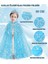 Bfs Karlar Ülkesi Elsa Frozen Mavi Pelerin – 80 cm Kar Desenli Çocuk Pelerini ( Taç Hariç ) 2