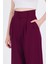 Bordo Cırt Kapama Detaylı Palazzo Pantolon 1615 4