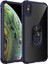 Apple iPhone Xs Max 6.5 Kılıf Anti-Shock Darbe Önleyici Renkli Kenarlar, Metal Yüzüklü Kılıf 1