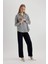 Oversize Fit Poplin Uzun Kollu Çizgili Gömlek W7702AZ24SP 2
