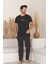 Dreamy Pamuklu Cepli Kısa Kollu Çizgili Erkek Pijama Takımı 1