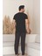 Dreamy Pamuklu Cepli Kısa Kollu Çizgili Erkek Pijama Takımı 3