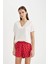 Regular Fit Dokuma Şort Pijama Altı-Fall in Love B8697AX24SM 4