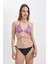 Regular Fit Şal Desenli Bikini Üstü-Fall in Love C3176AX24SM 4