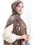 Karaca Desenli Cotton Şal 82002-02 Kahverengi Siyah 1