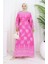 Desenli Kuşaklı Elbise 2092-05 Pembe 1