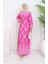 Desenli Kuşaklı Elbise 2092-05 Pembe 2