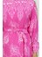 Desenli Kuşaklı Elbise 2092-05 Pembe 4