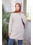 Çizgili Spor Tunik 71295-03 Kahverengi 4