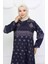 Tuğra Detaylı Desenli Elbise 0039-04 Füme 3