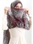 Karaca Desenli Cotton Şal 82002-03 Bordo Siyah 4