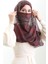 Karaca Desenli Cotton Şal 82002-10 Bordo Gold 4