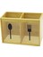 2 x Kare Bölmeli Ahşap Bambu Kaşıklık Şeffaf Pvc Pencereli 2 x 9X9CM (5047) 1