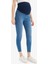 Skinny Fit Yırtık Detaylı Yüksek Bel Düz Paça Uzun Hamile Pantolon X2068AZ24SP 1