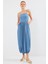 Ahes Shopping 2492 Askılı Örme Salopet Elbise - Indigo 2