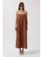 Şerit Detay Keten Maxi Elbise 2