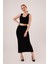 Örme Detaylı Etek ve Bluz Siyah Takım 5