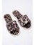 Leopar Desen Havlu Terlik Kaymaz İnce Taban 1