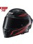FF-871 Fıre Siyah-Kırmızı-Carbon Güneş Vizörlü Kapalı Kask (Siyah Camlı) 1