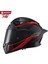 FF-871 Fıre Siyah-Kırmızı-Carbon Güneş Vizörlü Kapalı Kask (Siyah Camlı) 2