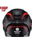 FF-871 Fıre Siyah-Kırmızı-Carbon Güneş Vizörlü Kapalı Kask (Siyah Camlı) 5