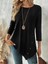 Kadın Uzun Kollu Bisiklet Yaka Etek Ucu Asimetrik Kesim Düğme Detaylı Viskon Bluz 8