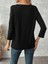 Kadın Uzun Kollu Bisiklet Yaka Etek Ucu Asimetrik Kesim Düğme Detaylı Viskon Bluz 10