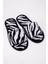 Zebra Desen Havlu Terlik Kaymaz İnce Taban - Zebra Baskılı- Siyah Biyeli-43-45 1