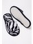 Zebra Desen Havlu Terlik Kaymaz İnce Taban - Zebra Baskılı- Siyah Biyeli-43-45 2