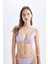 Regular Fit Desenli Üçgen Bikini Üstü-Fall in Love C4421AX24HS 1