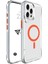 iPhone ile Uyumlu Şeffaf Sert Mika Sararmaz Renkli Magsafe Kılıf (Turuncu, iPhone 15 Pro Max) 1